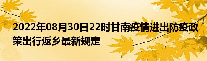 最新返甘政策全面解读